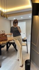 AÇIK BEJ PANTOLON BELİ LASTİKLİ %95 PAMUKLU %5 LİKRALI