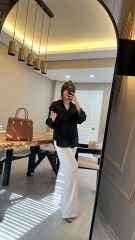 BEYAZ PANTOLON BELİ LASTİKLİ %95 PAMUKLU %5 LİKRALI
