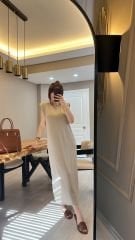KREM MIDI BOY ELBİSE