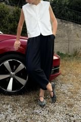 Şalvar Model Fermuarlı Siyah Pantolon